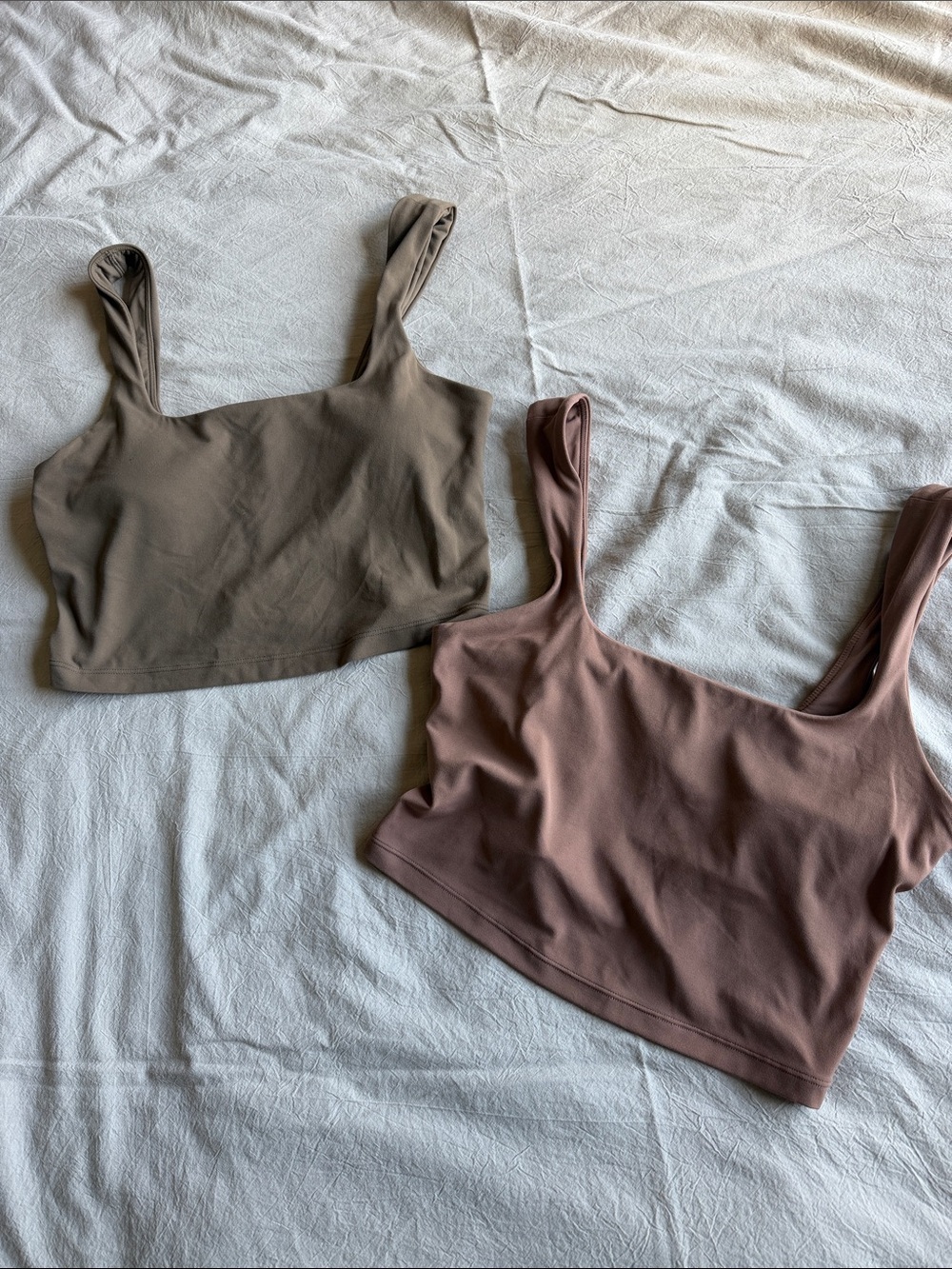Set of Athleta Transcend Square Neck Sports Bra A-C